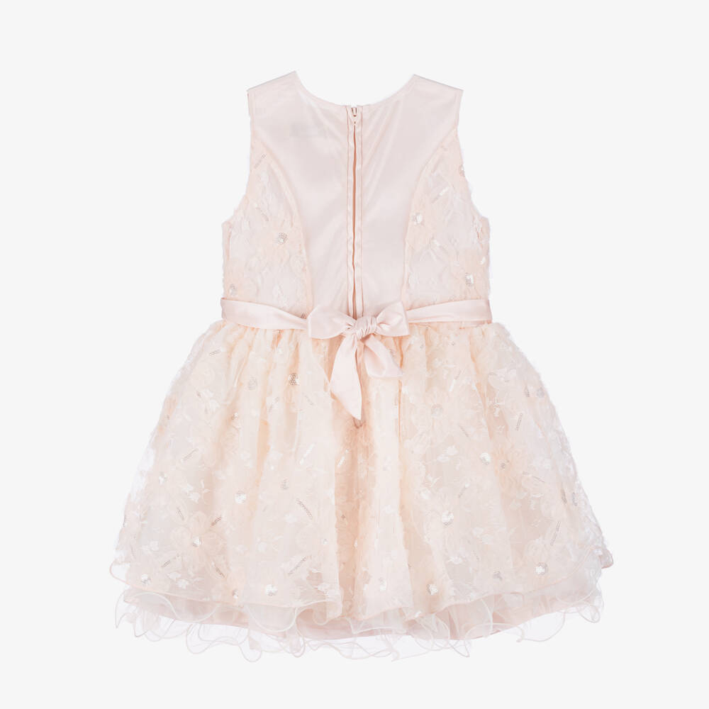 Le Chic-Girls Pink Floral Tulle Dress | Childrensalon