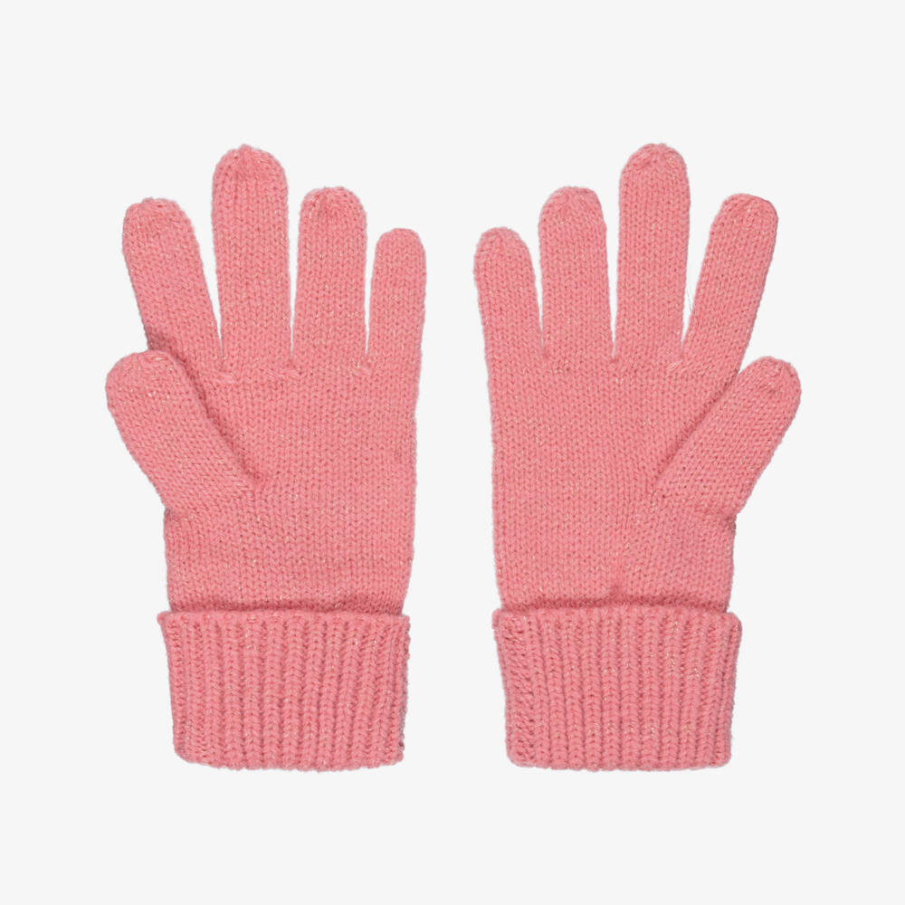 Le Chic-Girls Pink Knitted Gloves | Childrensalon