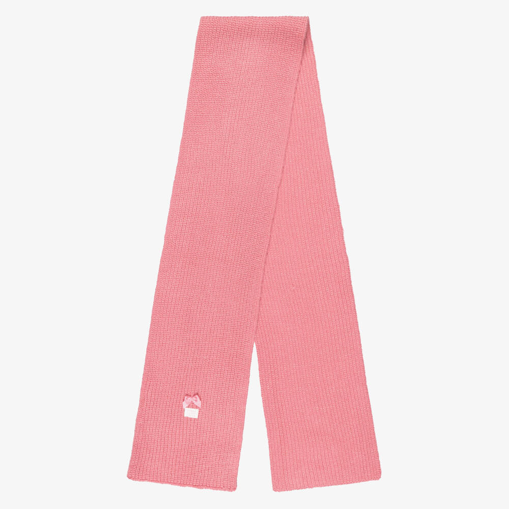 Le Chic-Шапка с шарфом розовая вязаная для девочек | Childrensalon