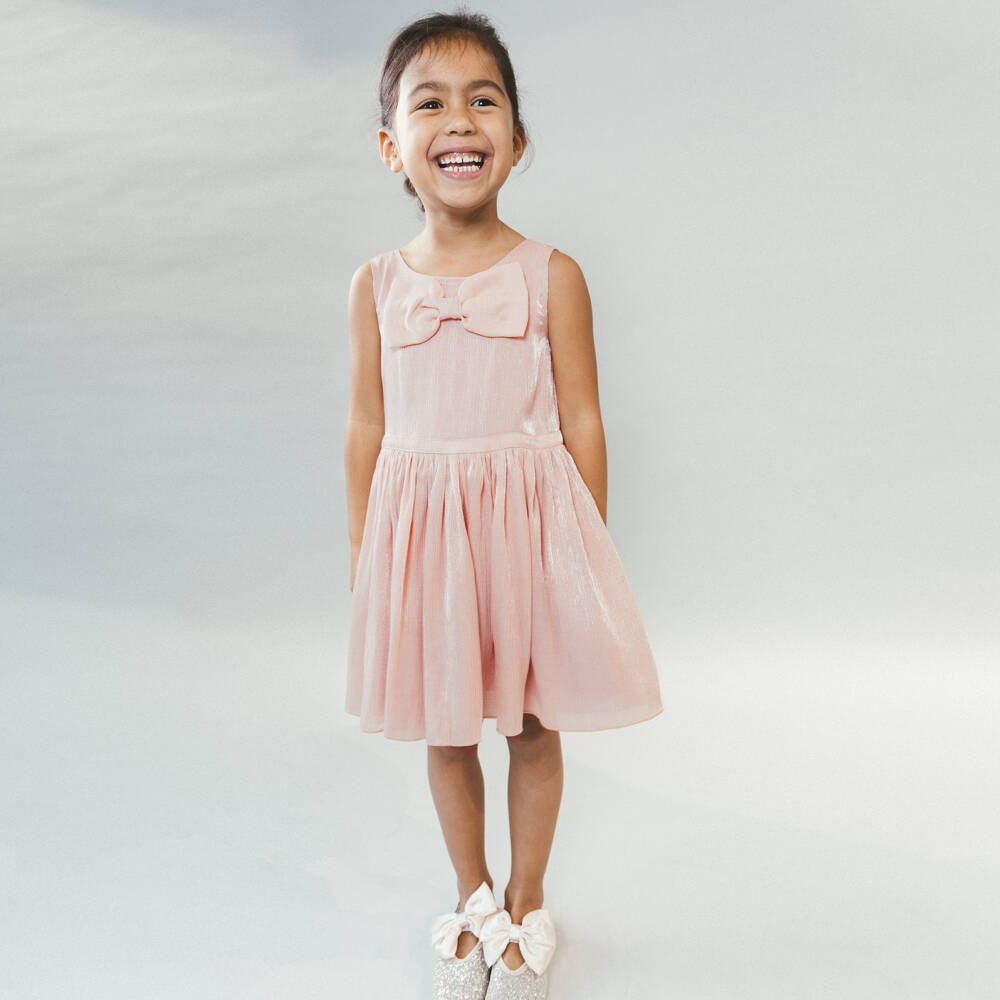 Le Chic-فستان بدون أكمام لون زهري لامع للبنات | Childrensalon