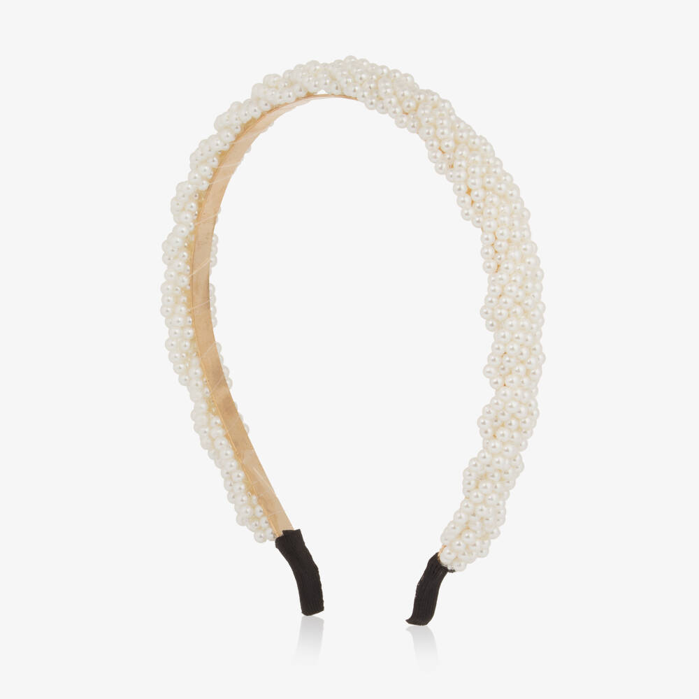 Le Chic-طوق شعر مزين بحبات لؤلؤ للبنات | Childrensalon