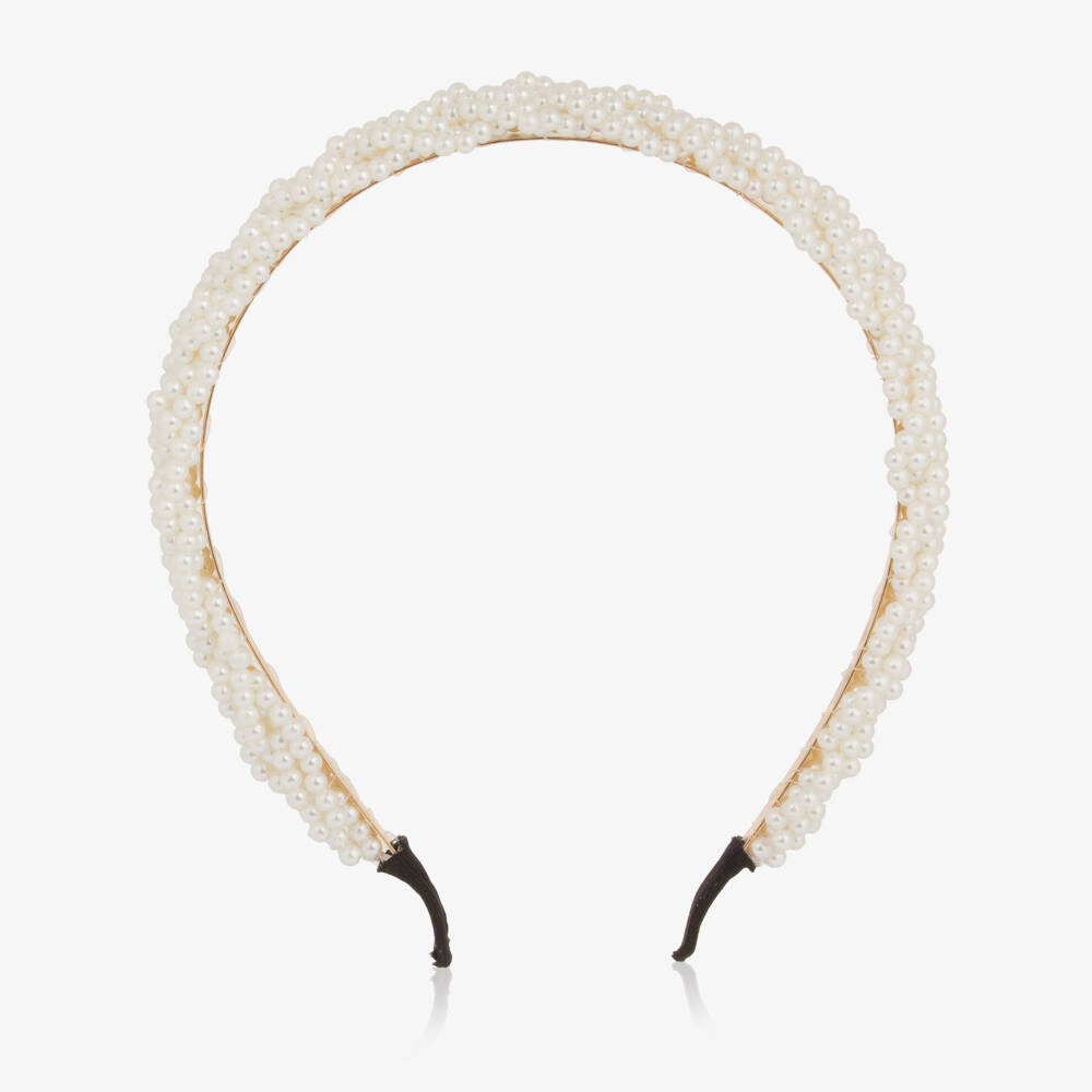 Le Chic-طوق شعر مزين بحبات لؤلؤ للبنات | Childrensalon