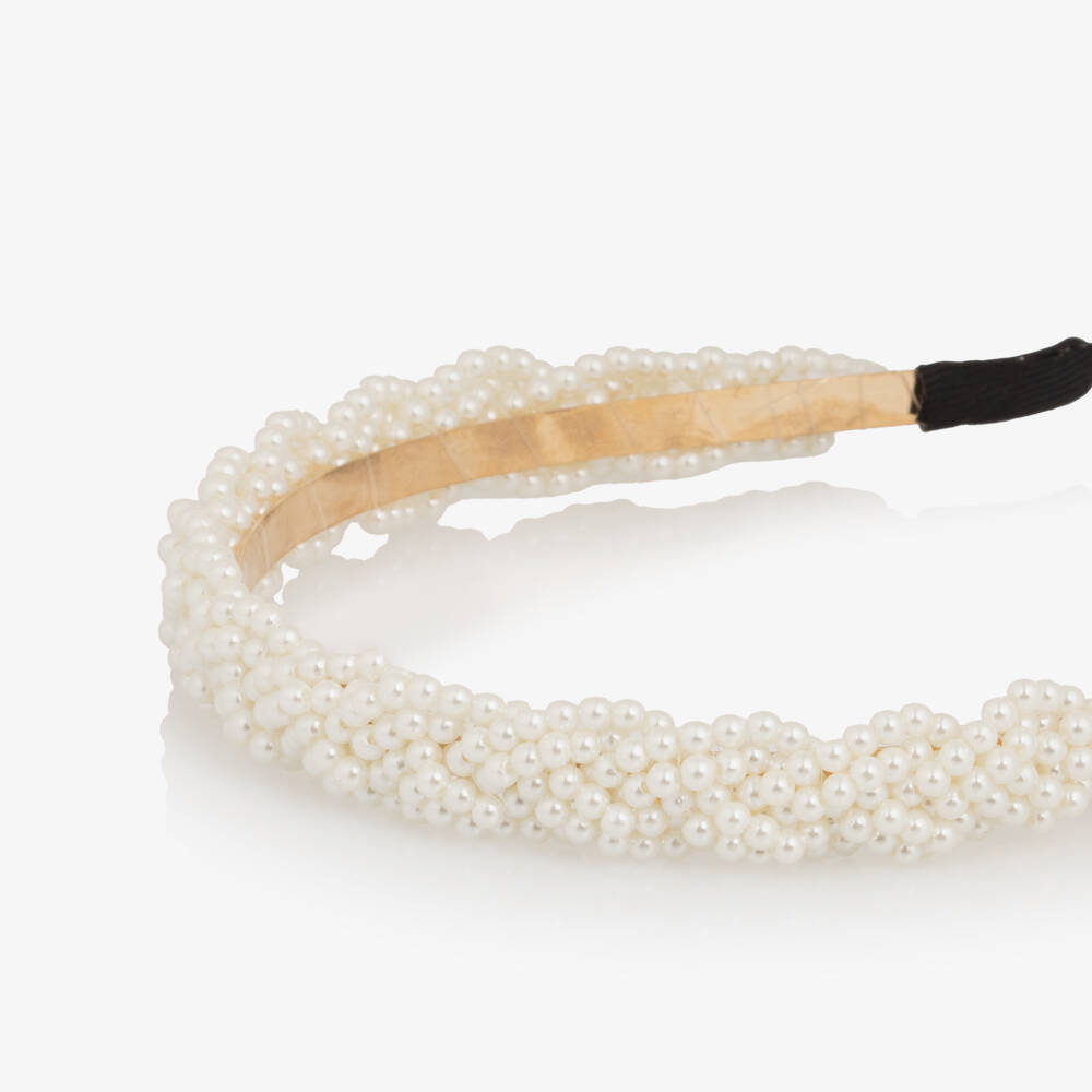 Le Chic-طوق شعر مزين بحبات لؤلؤ للبنات | Childrensalon