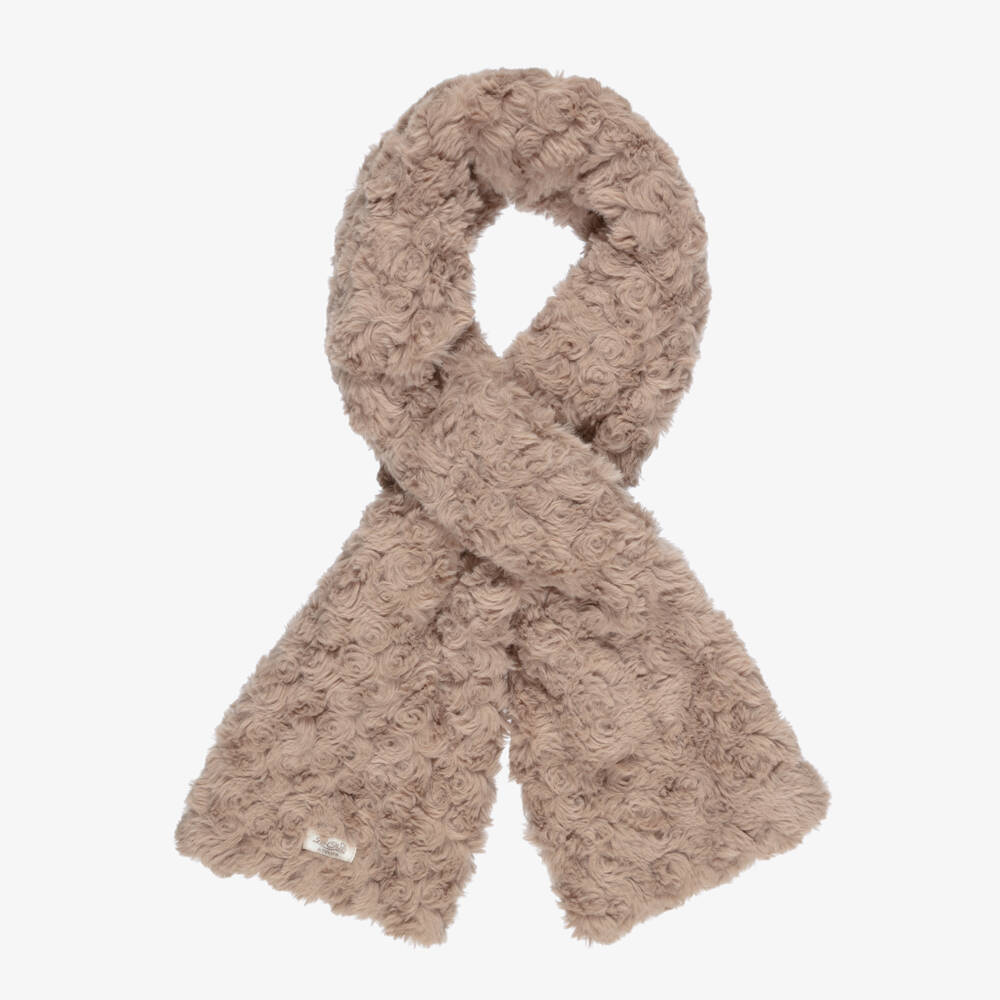Le Chic-Girls Soft Beige Faux Fur Scarf (115cm) | Childrensalon