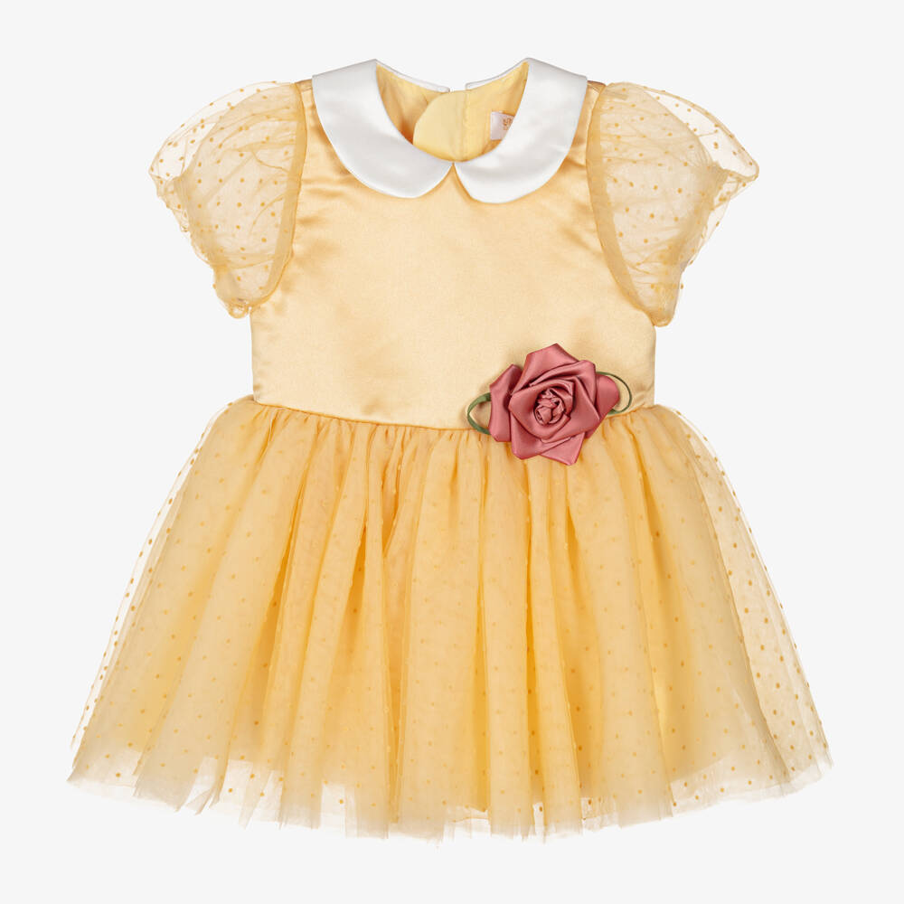 Le Mu - Girls Golden Yellow Tulle Dress | Childrensalon Le Mu - Girls Golden Yellow Tulle Dress | Childrensalon