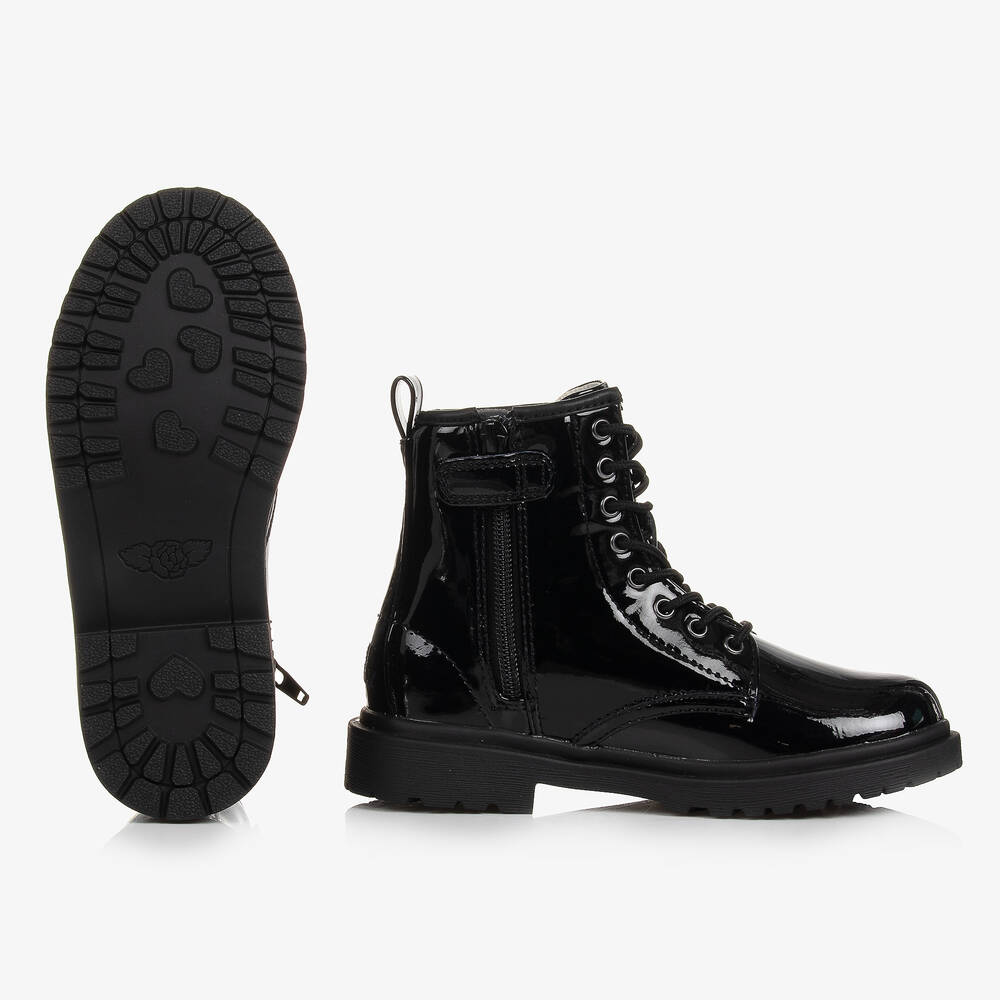 Lelli Kelly-بوت بكاحل جلد لامع لون أسود للبنات | Childrensalon