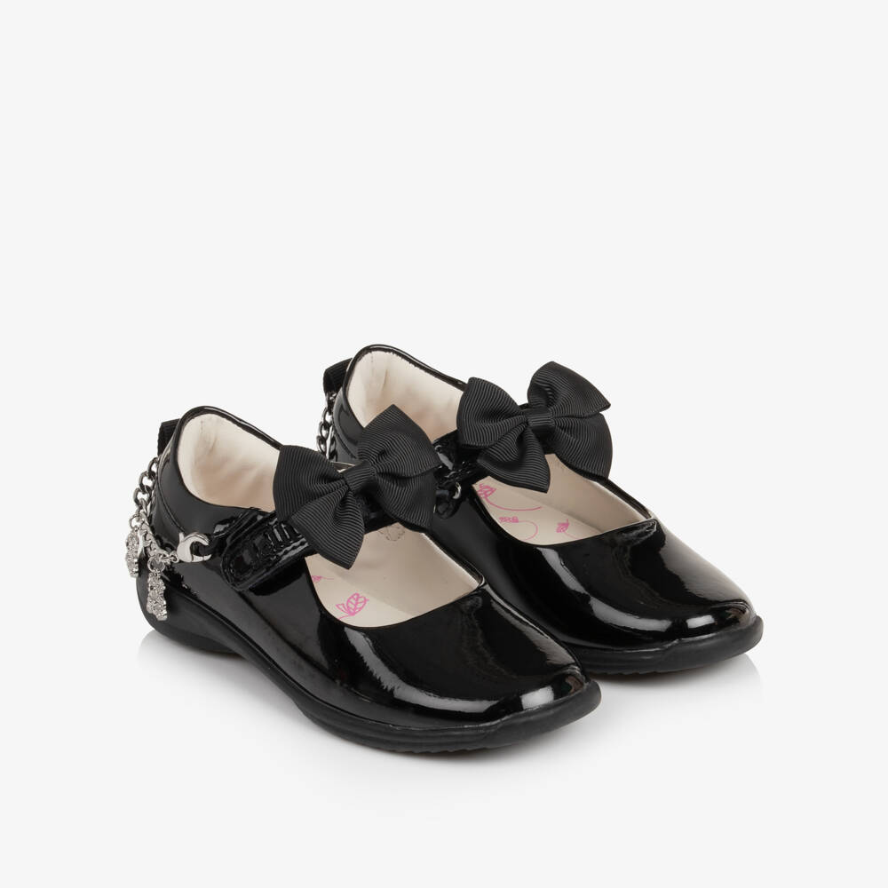 Lelli Kelly-Girls Black Patent Leather Izzy School Shoes (F Width) | Childrensalon