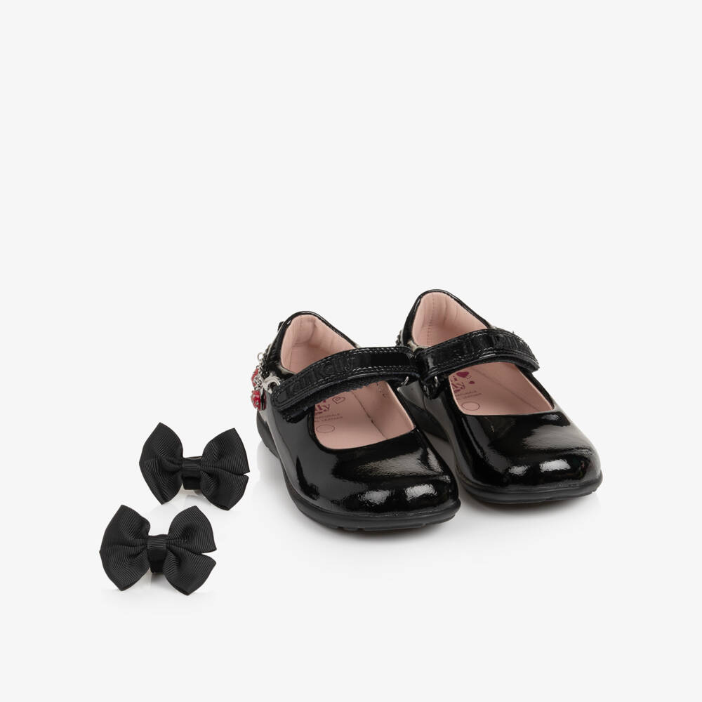 Lelli Kelly-Girls Black Patent Leather Ladybird School Shoes (G Width) | Childrensalon