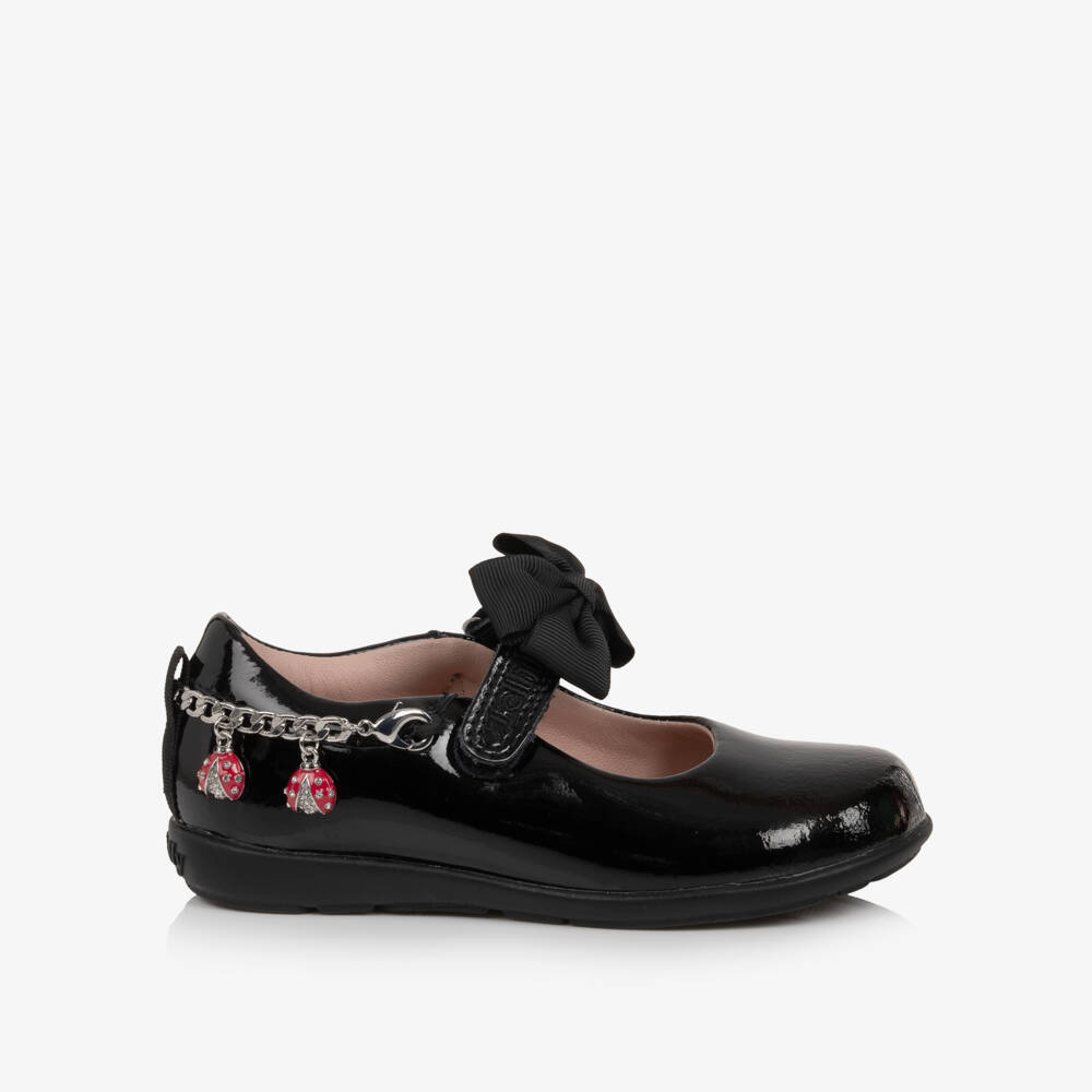 Lelli Kelly-Girls Black Patent Leather Ladybird School Shoes (G Width) | Childrensalon