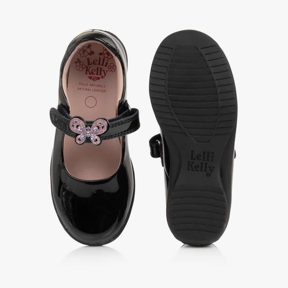 Lelli Kelly-Girls Black Patent Leather Melody Bar Shoe (F width) | Childrensalon
