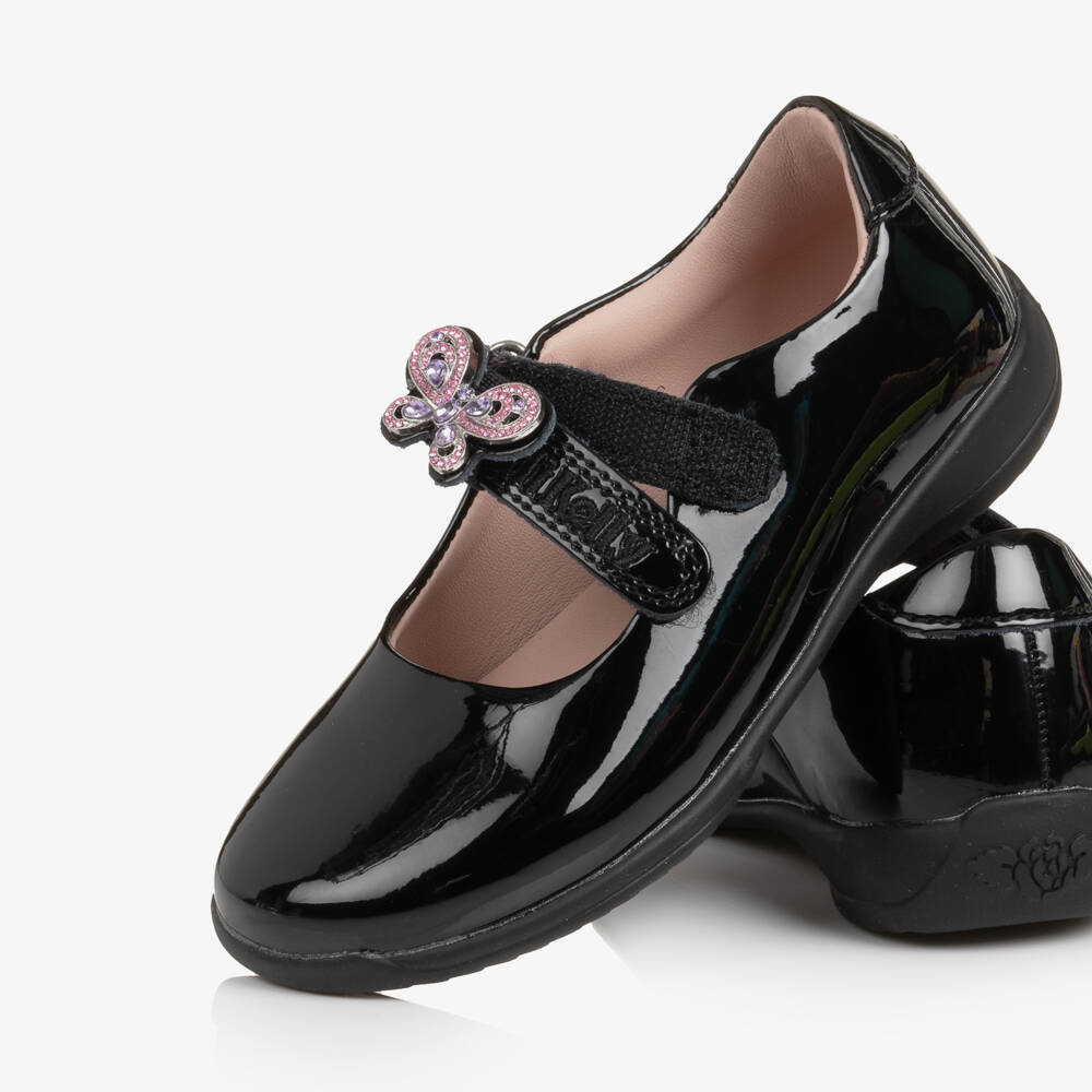 Lelli Kelly-Girls Black Patent Leather Melody Bar Shoe (F width) | Childrensalon