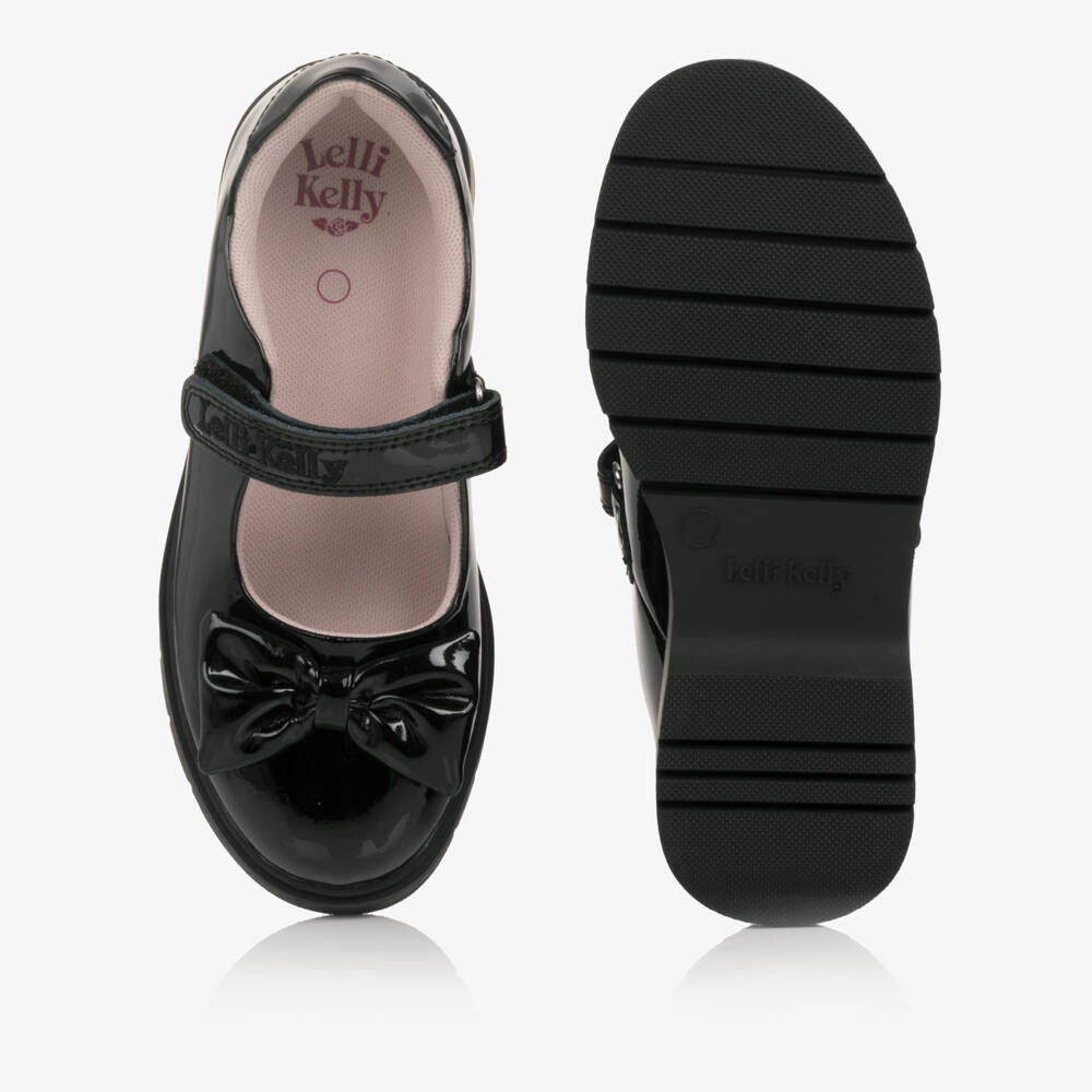 Lelli Kelly-Girls Black Patent Leather Shoes with Bows | Childrensalon