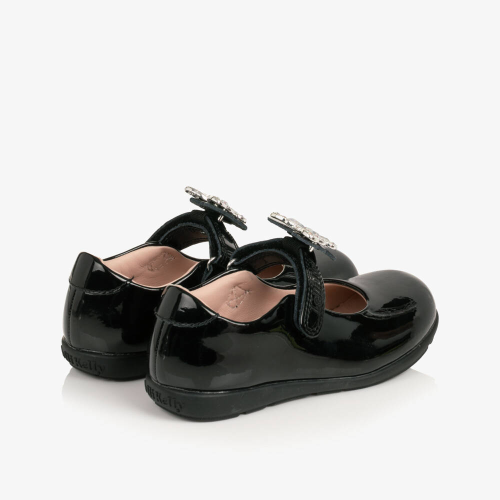 Lelli Kelly-Girls Black Patent Leather Shoes with Butterflies (G Width) | Childrensalon