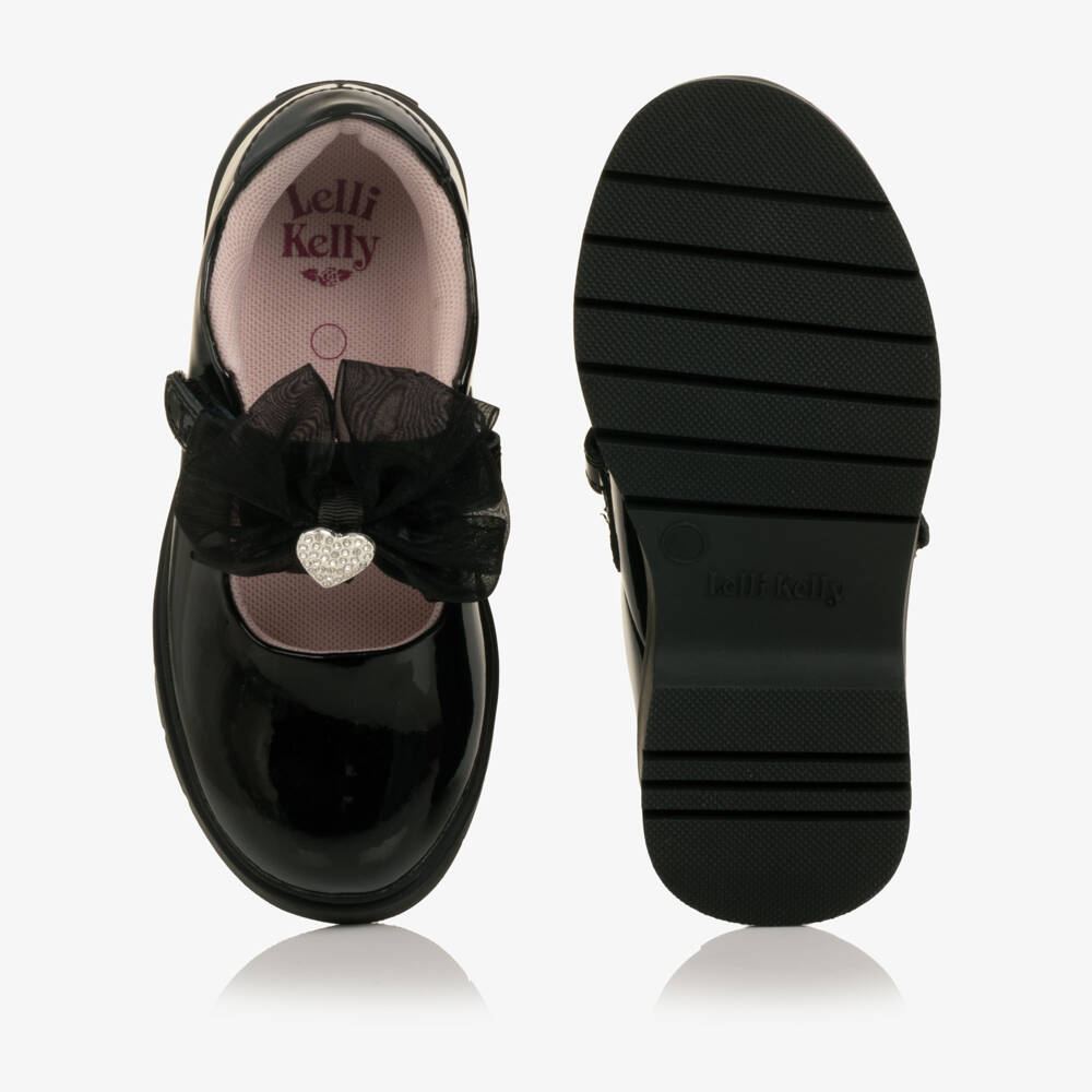 Lelli Kelly-Girls Black Patent Leather Shoes with Removable Bows | Childrensalon