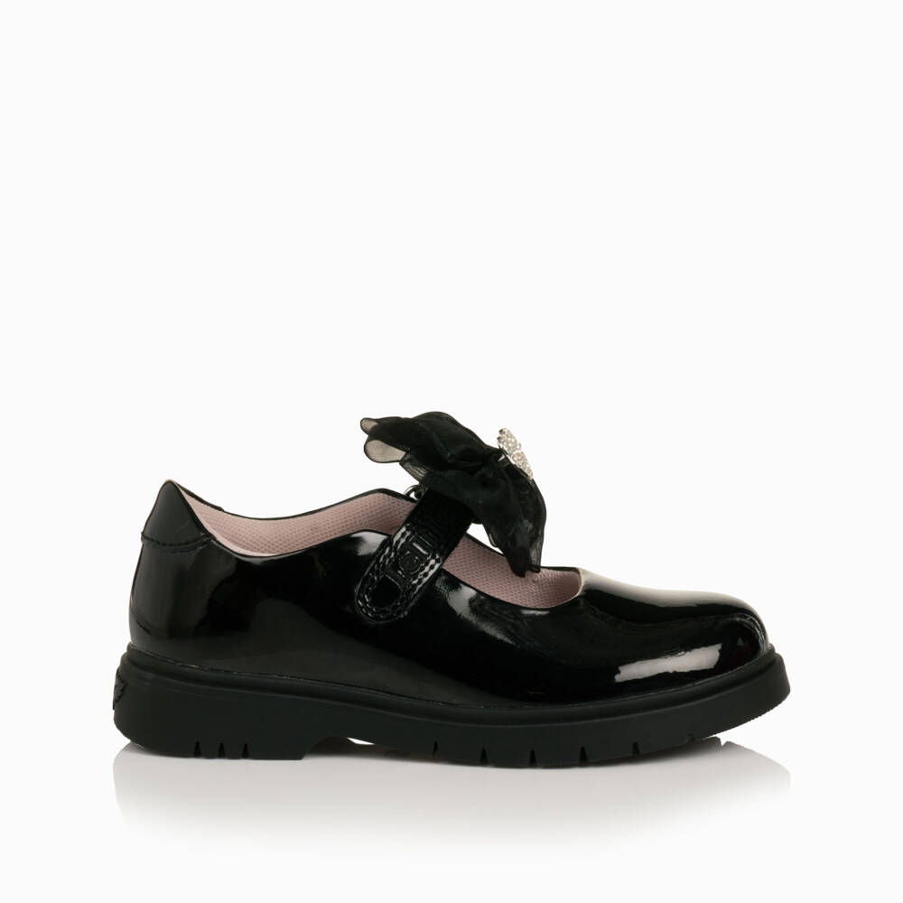 Lelli Kelly-Girls Black Patent Leather Shoes with Removable Bows | Childrensalon