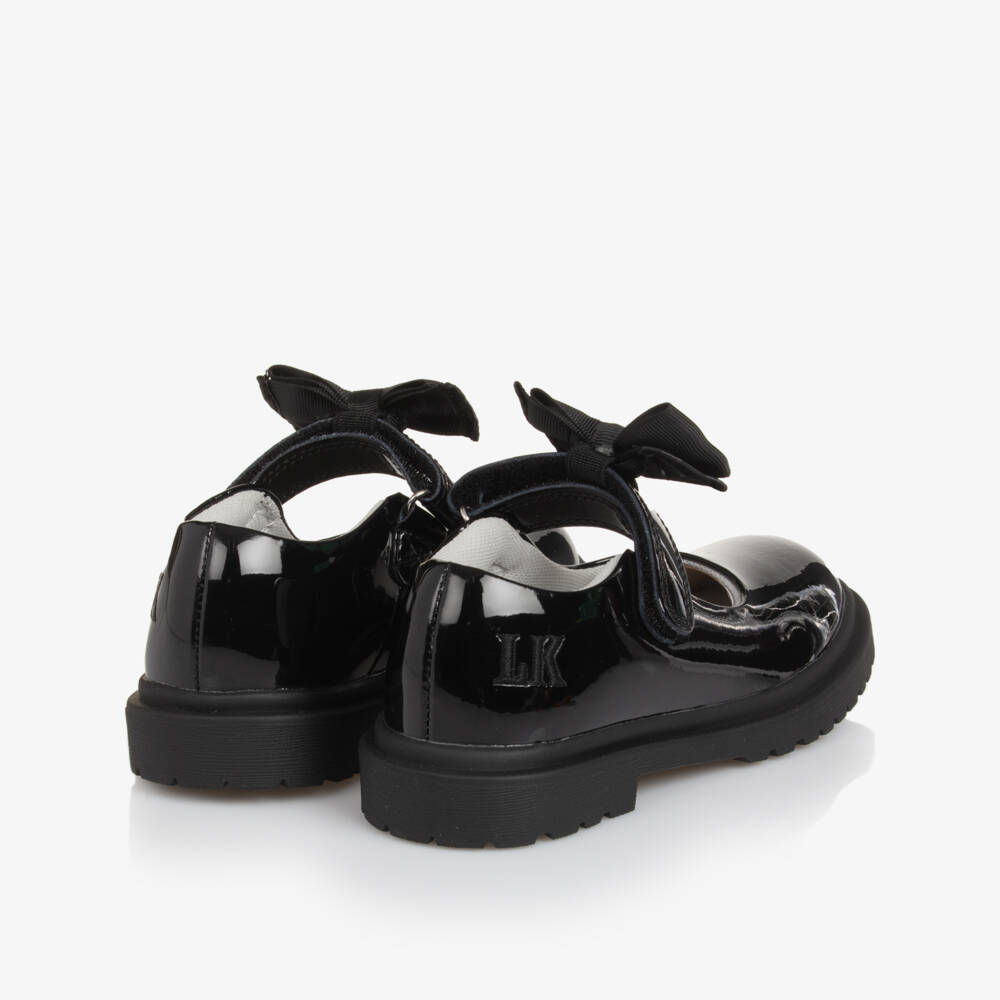 Lelli Kelly-Girls Black Patent Leather Velcro Shoes with Removable Bows | Childrensalon
