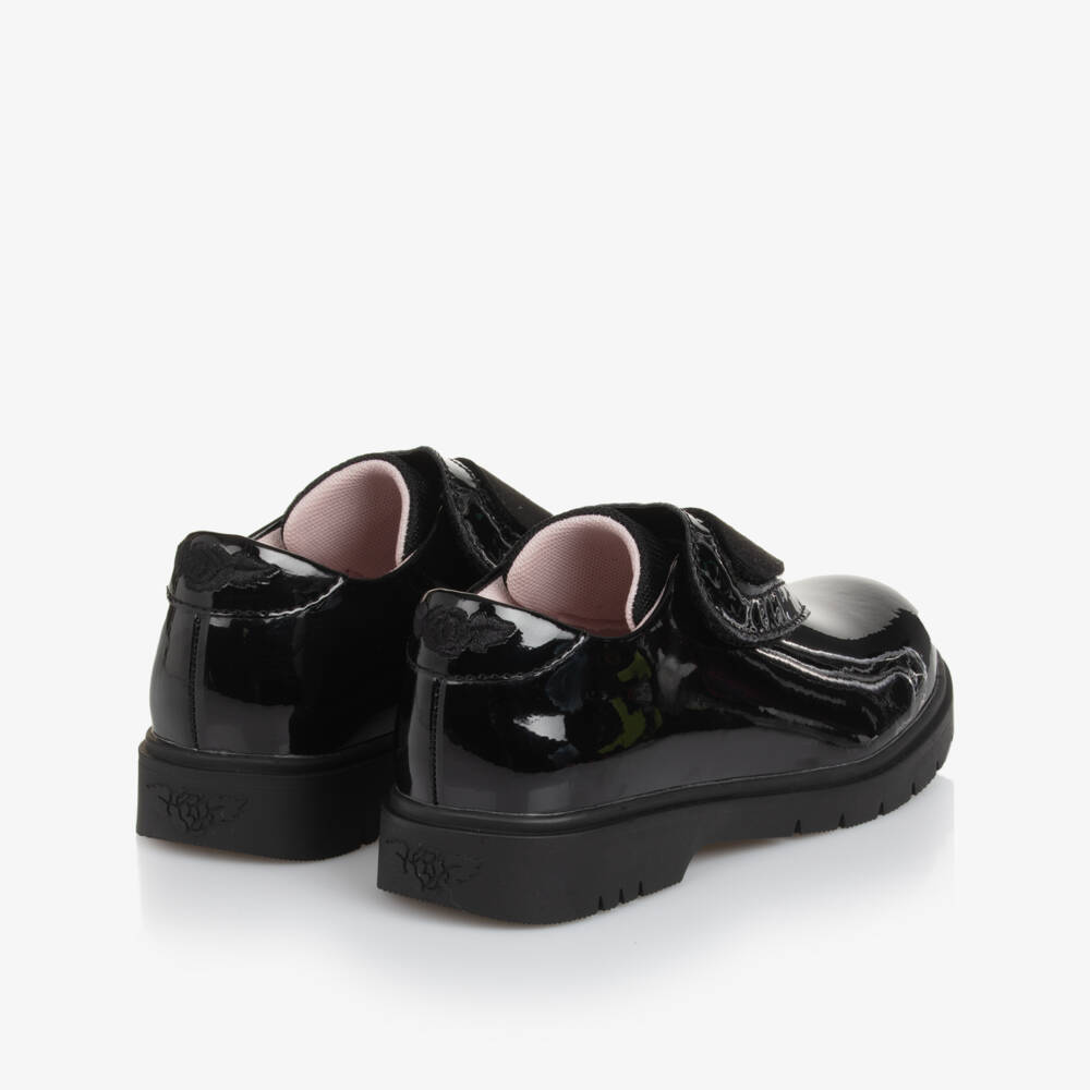 Lelli Kelly-Girls Black Patent Leather Velcro Shoes with Removable Patches | Childrensalon