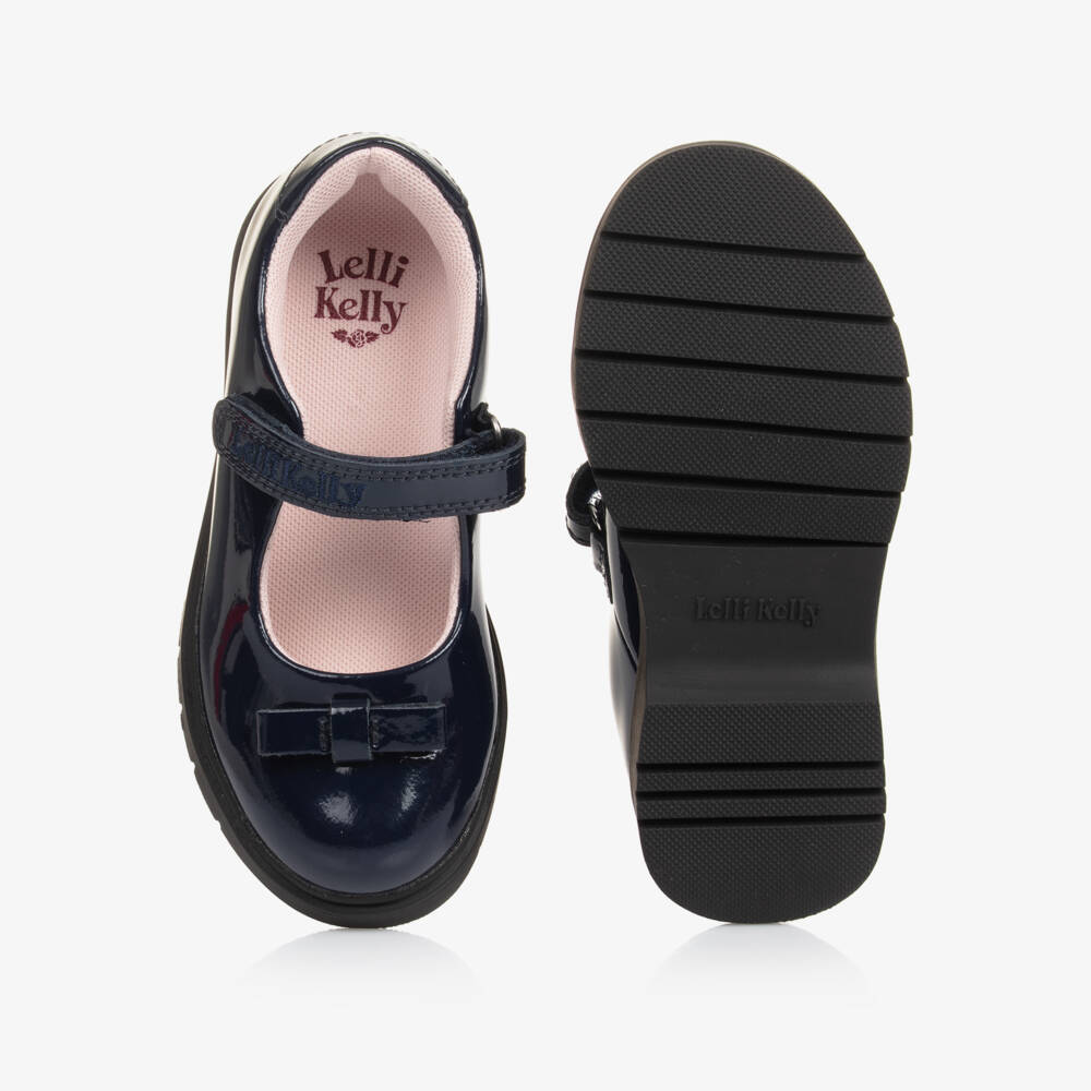Lelli Kelly-Girls Blue Patent Leather Bow Shoes | Childrensalon