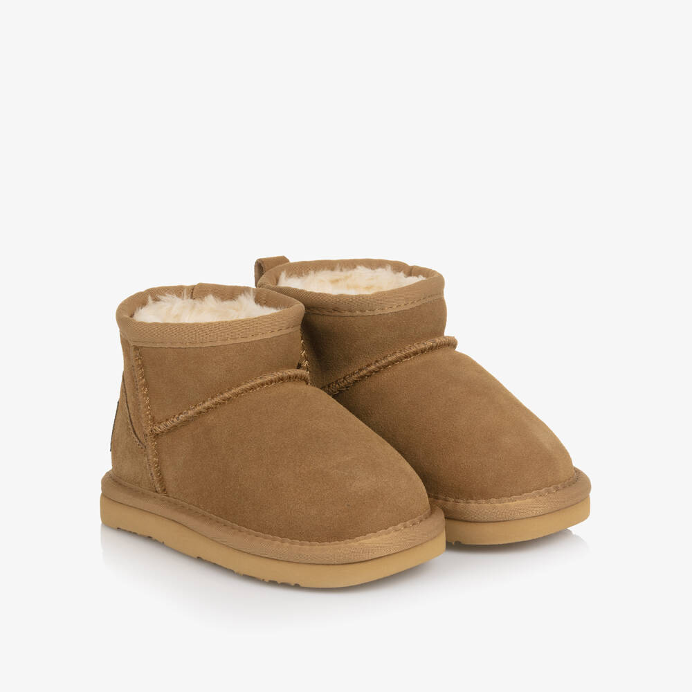 Lelli Kelly-Girls Brown Suede Leather Boots with Fleecy Lining | Childrensalon