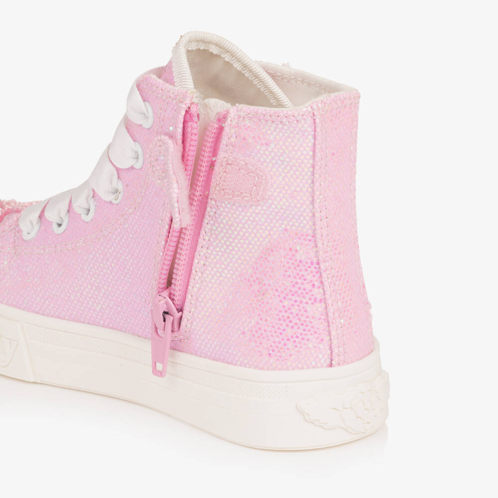Lelli Kelly-Girls Glittery Pink Butterfly High-Top Trainers | Childrensalon