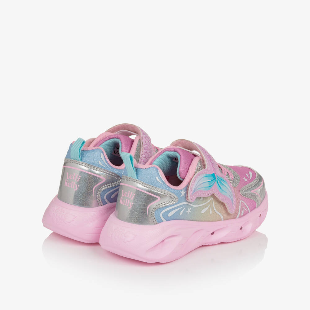 Lelli Kelly-Girls Glittery Pink Mermaid Light-Up Trainers | Childrensalon