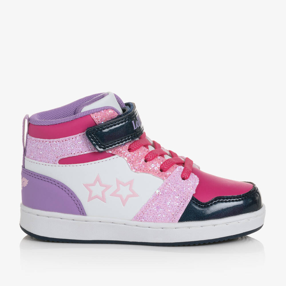 Lelli Kelly-Girls Pink High Top Velcro Trainers | Childrensalon