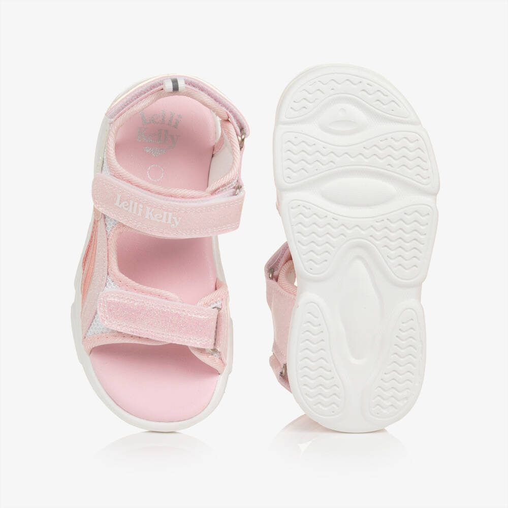 Lelli Kelly-Girls Pink Light Up Sandals with Heart Motifs | Childrensalon
