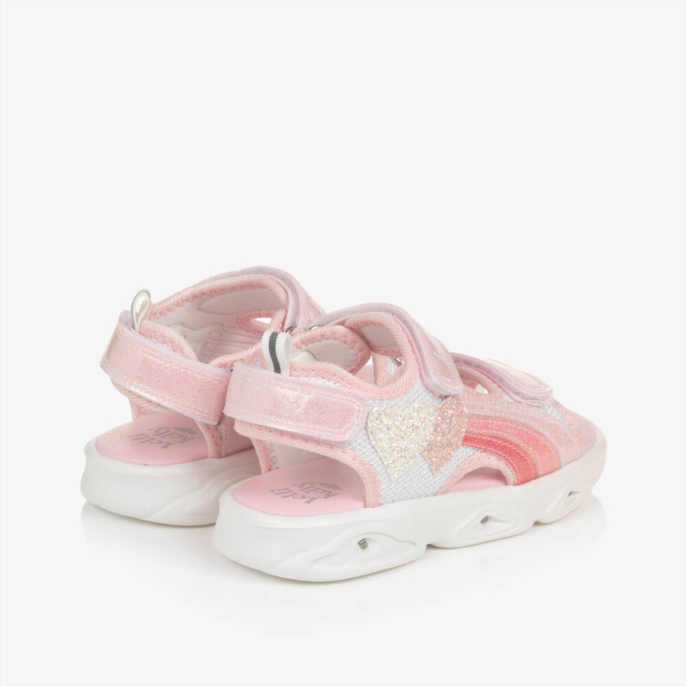 Lelli Kelly-Girls Pink Light Up Sandals with Heart Motifs | Childrensalon