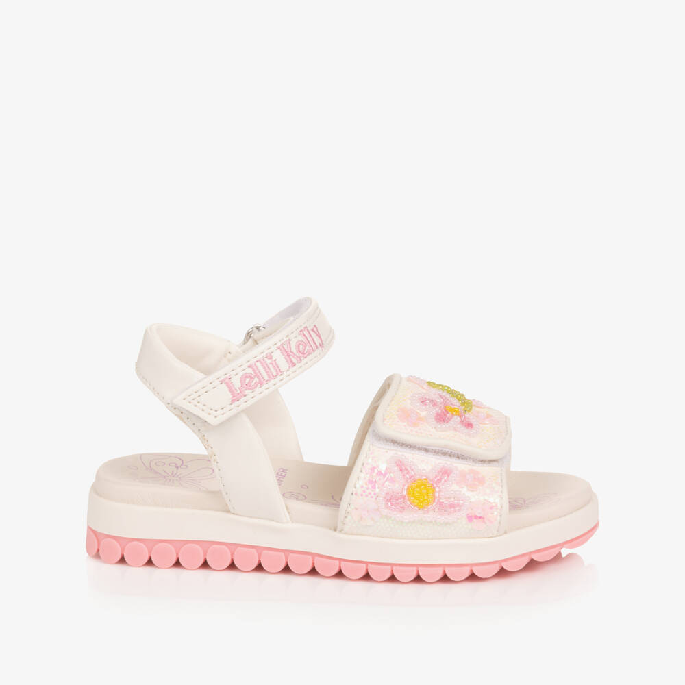 Lelli Kelly-صندل مزين بورود خرز لون أبيض للبنات | Childrensalon