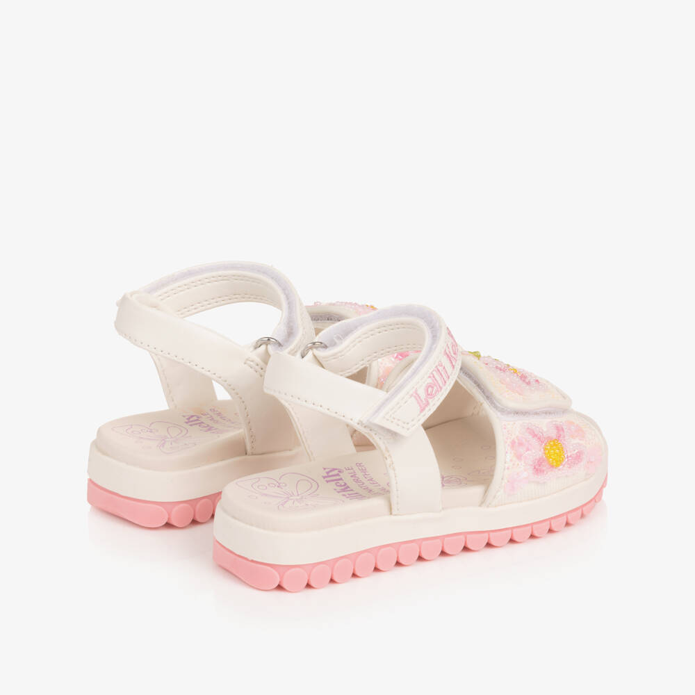 Lelli Kelly-صندل مزين بورود خرز لون أبيض للبنات | Childrensalon