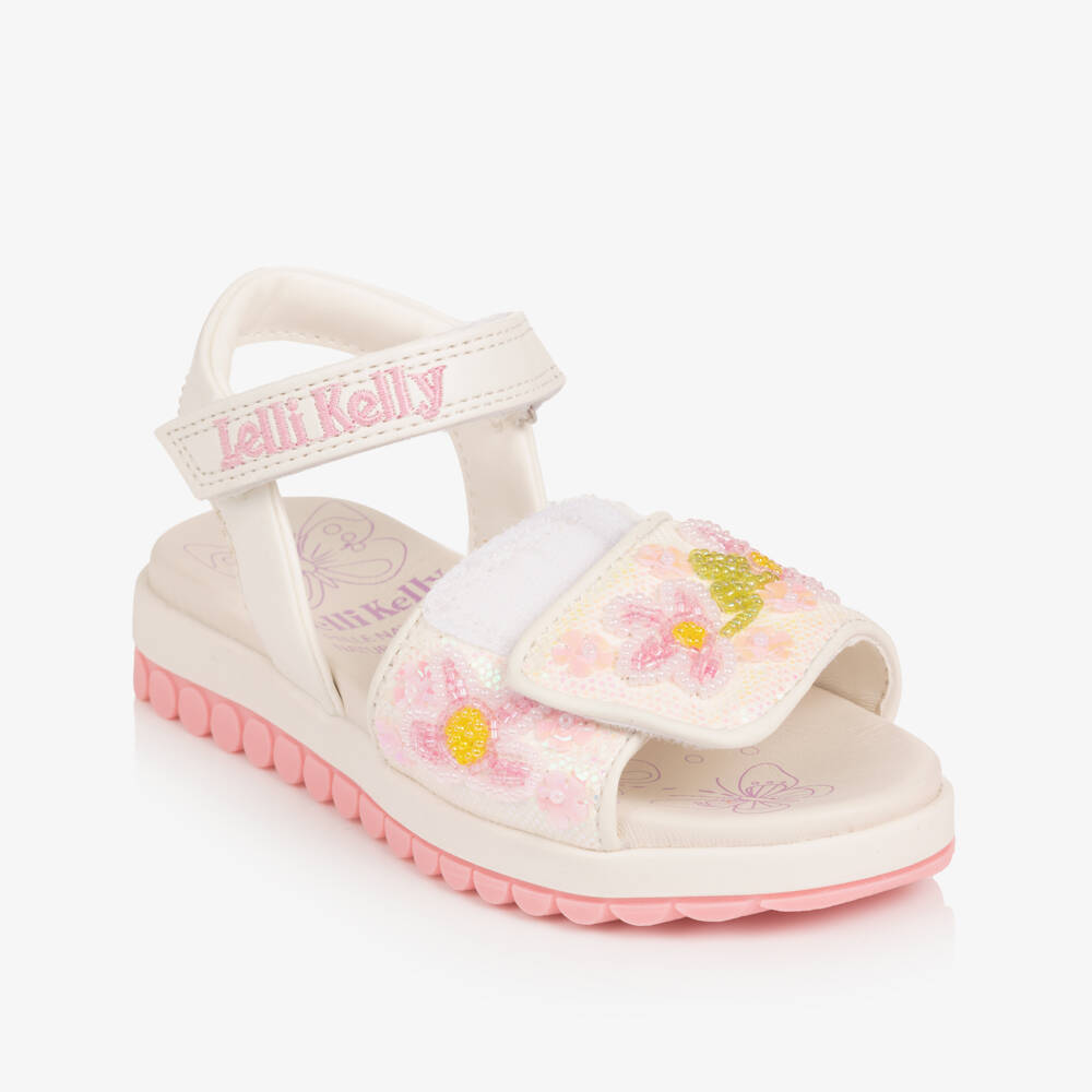 Lelli Kelly-صندل مزين بورود خرز لون أبيض للبنات | Childrensalon