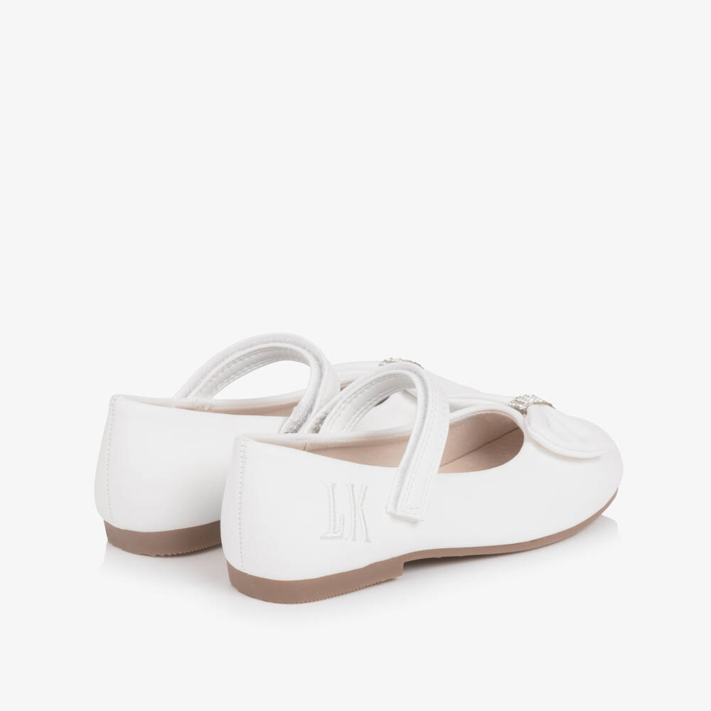 Lelli Kelly-حذاء بفيونكة مرصعة بالكريستال لون أبيض للبنات | Childrensalon
