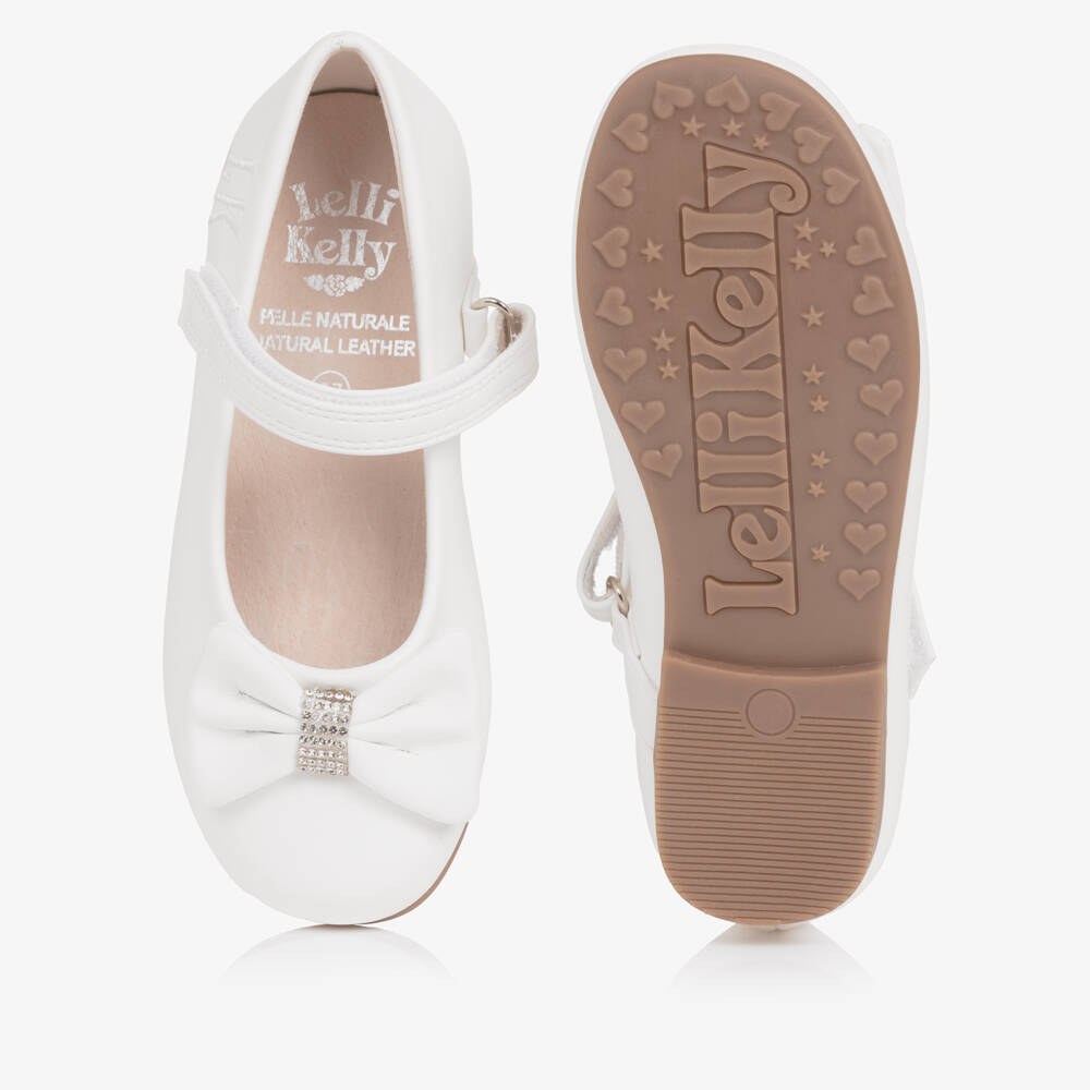 Lelli Kelly-حذاء بفيونكة مرصعة بالكريستال لون أبيض للبنات | Childrensalon