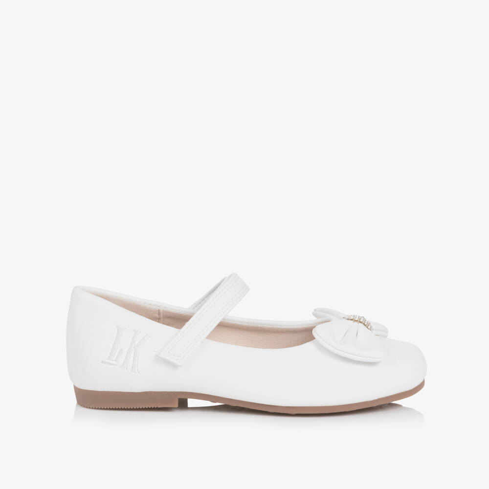 Lelli Kelly-حذاء بفيونكة مرصعة بالكريستال لون أبيض للبنات | Childrensalon
