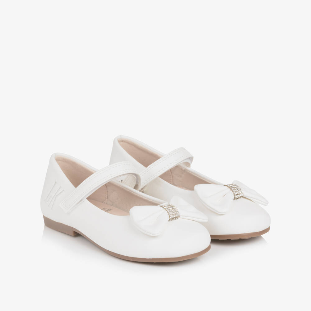 Lelli Kelly-حذاء بفيونكة مرصعة بالكريستال لون أبيض للبنات | Childrensalon