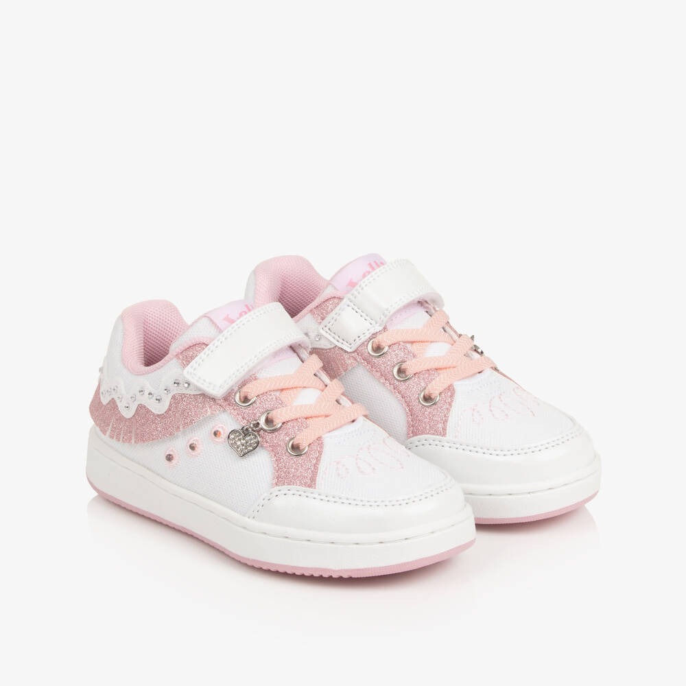 Lelli Kelly-Girls White & Pink Light-Up Trainers | Childrensalon