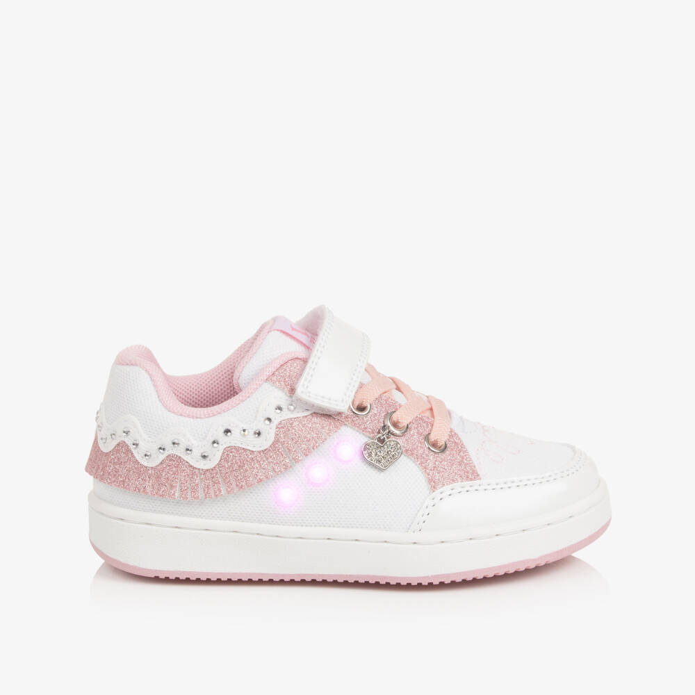 Lelli Kelly-حذاء رياضي مضيء للبنات لون أبيض وزهري | Childrensalon