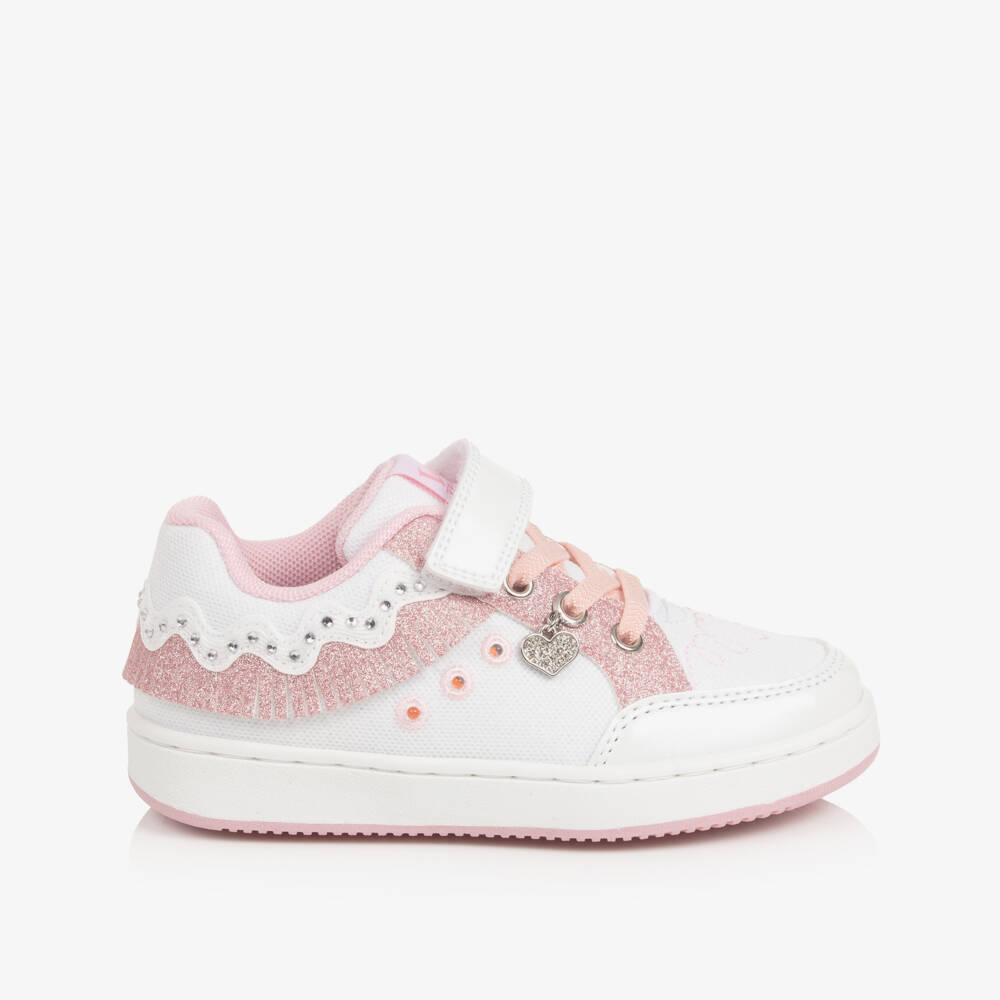 Lelli Kelly-Girls White & Pink Light-Up Trainers | Childrensalon