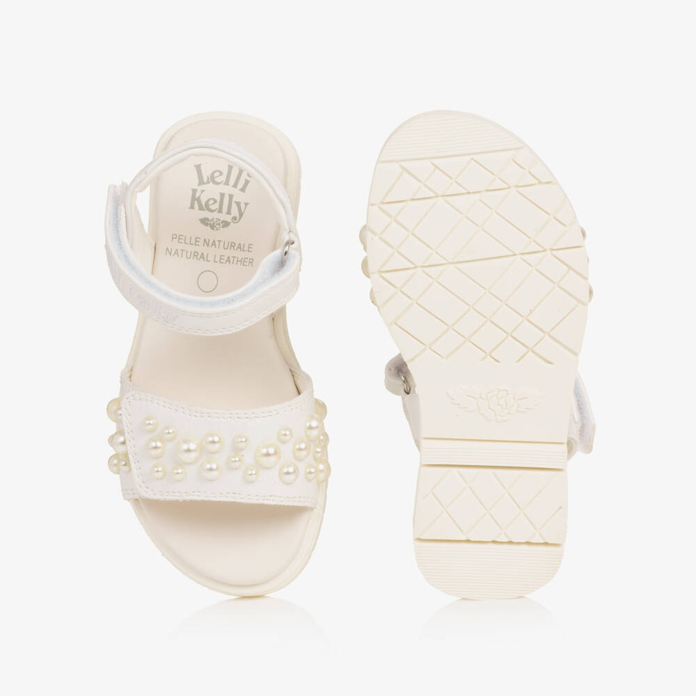 Lelli Kelly-صندل مزين بلآلئ لون أبيض للبنات | Childrensalon