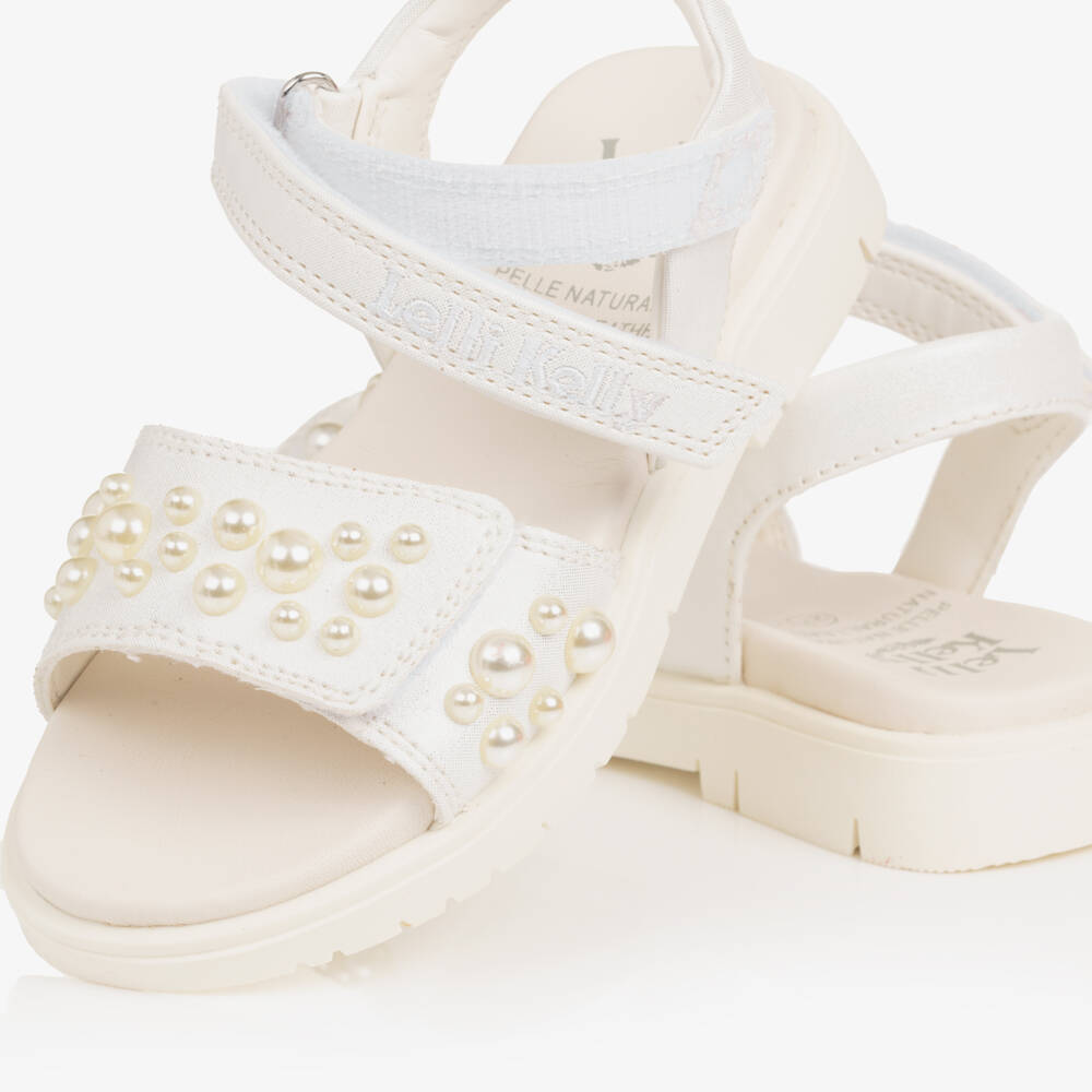 Lelli Kelly-صندل مزين بلآلئ لون أبيض للبنات | Childrensalon