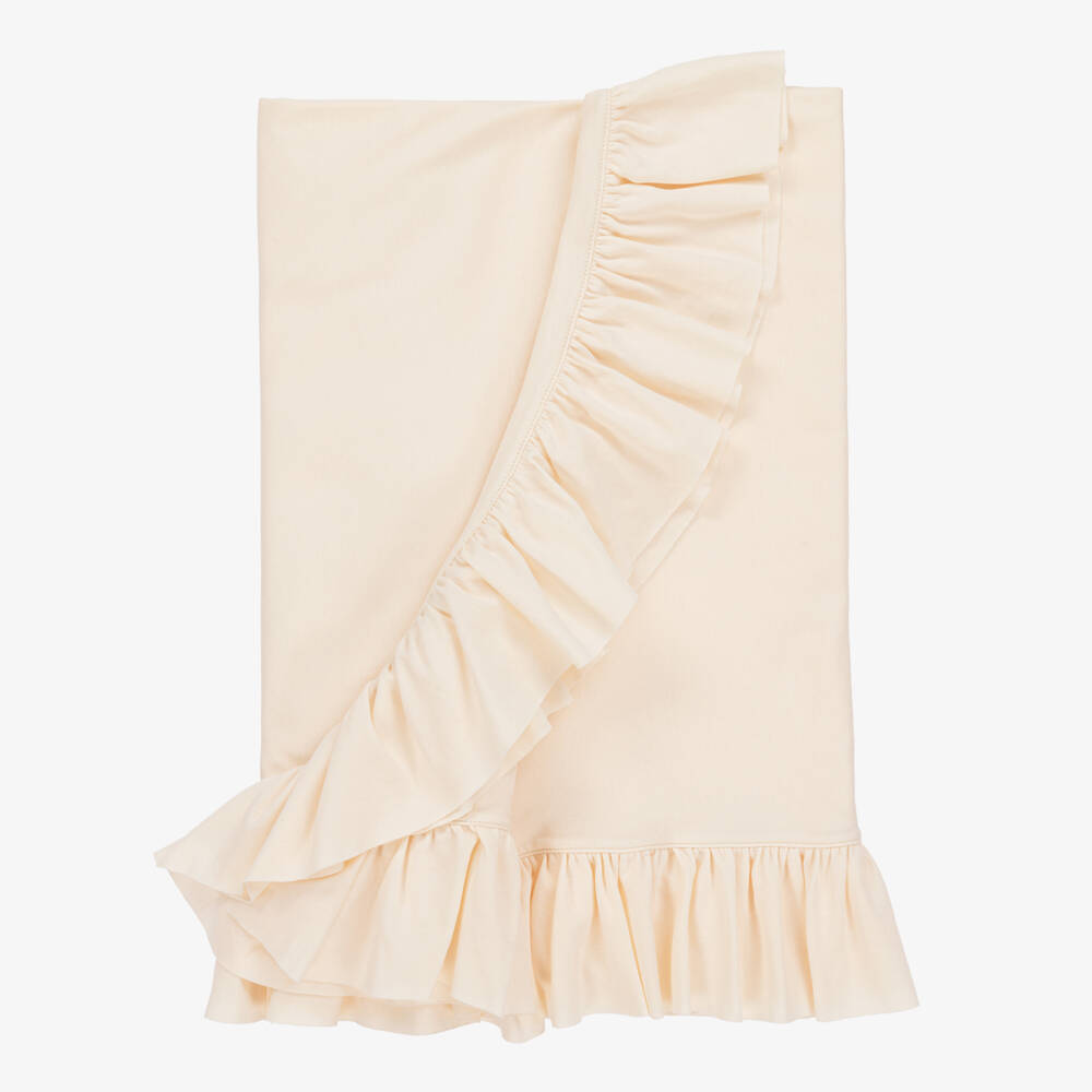Lemon Loves Layette-Baby Girls Ivory Cotton Blanket (90cm) | Childrensalon