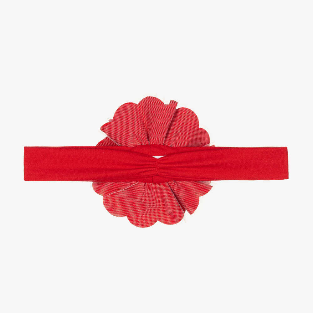 Lemon Loves Layette-Baby Girls Red Pima Cotton Headband | Childrensalon