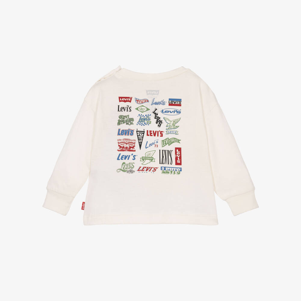 Levi's-Baby Boys Ivory Top with Multiple Logo Graphics | Childrensalon