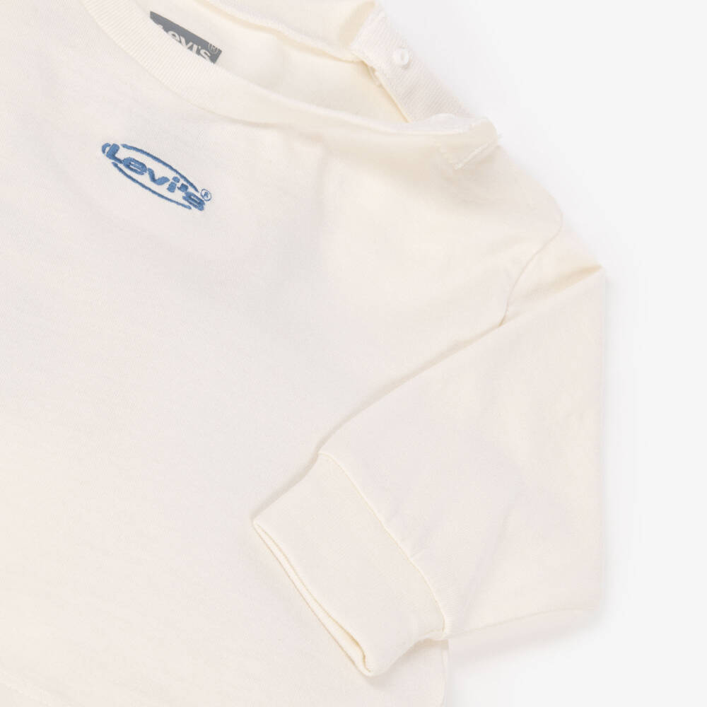 Levi's-Baby Boys Ivory Top with Multiple Logo Graphics | Childrensalon