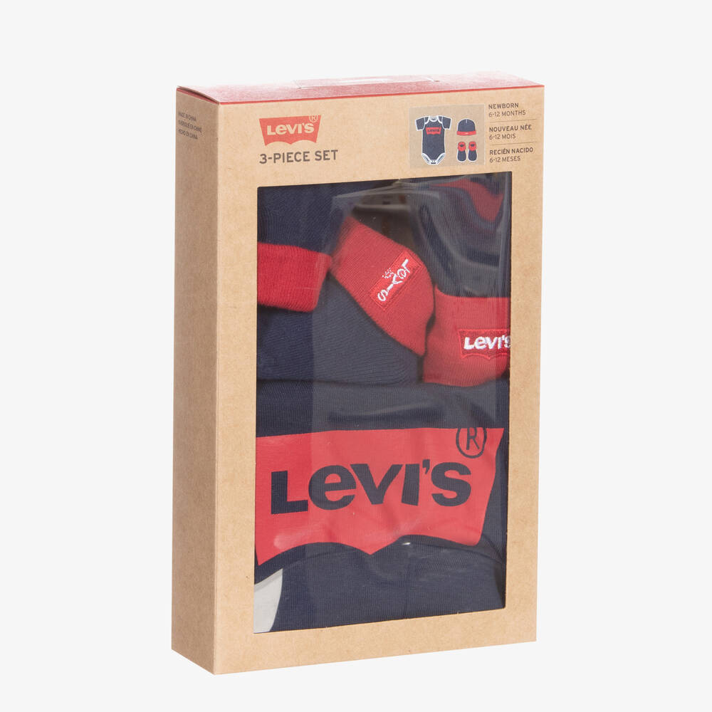 Levi's-Baby Boys Navy Blue Bodyvest Gift Set | Childrensalon
