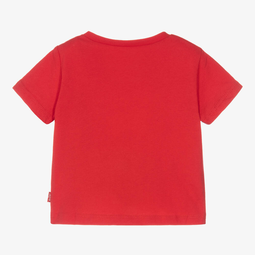 Levi's-Красная хлопковая футболка с логотипом для малышей | Childrensalon