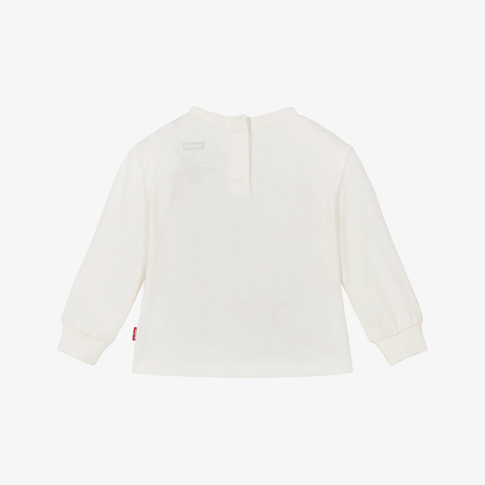 Levi's-Топ белый хлопковый с логотипом для малышей | Childrensalon