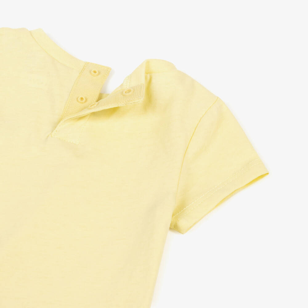 Levi's-Baby Girls Pastel Yellow Batwing Logo Cotton T-Shirt | Childrensalon