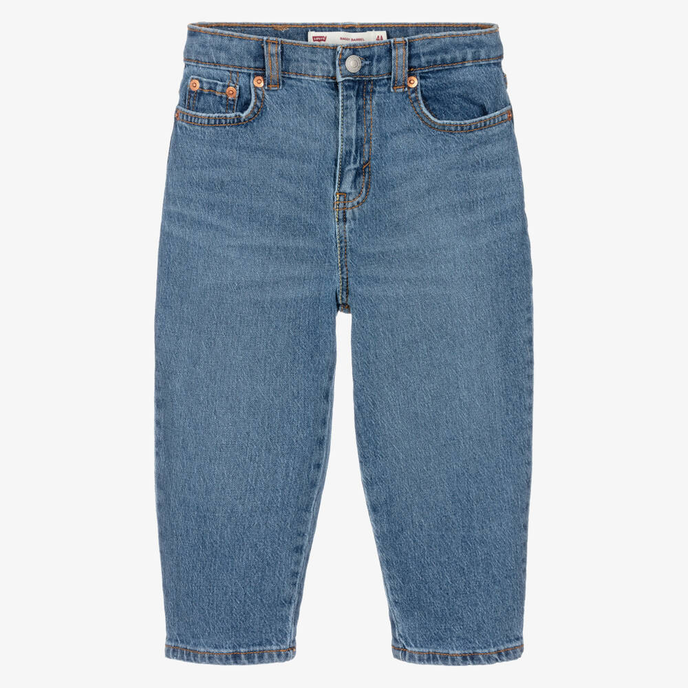Levi's-Blue Denim Baggy Barrel Jeans | Childrensalon