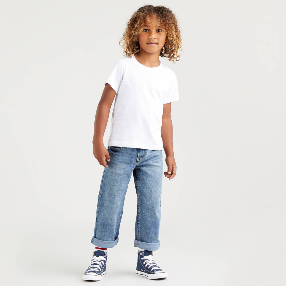 Levi's-Blue Denim Baggy Barrel Jeans | Childrensalon